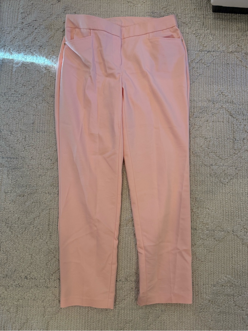 Rafaella Curvy Stretch Blush Pink Straight Leg Trousers Size 6